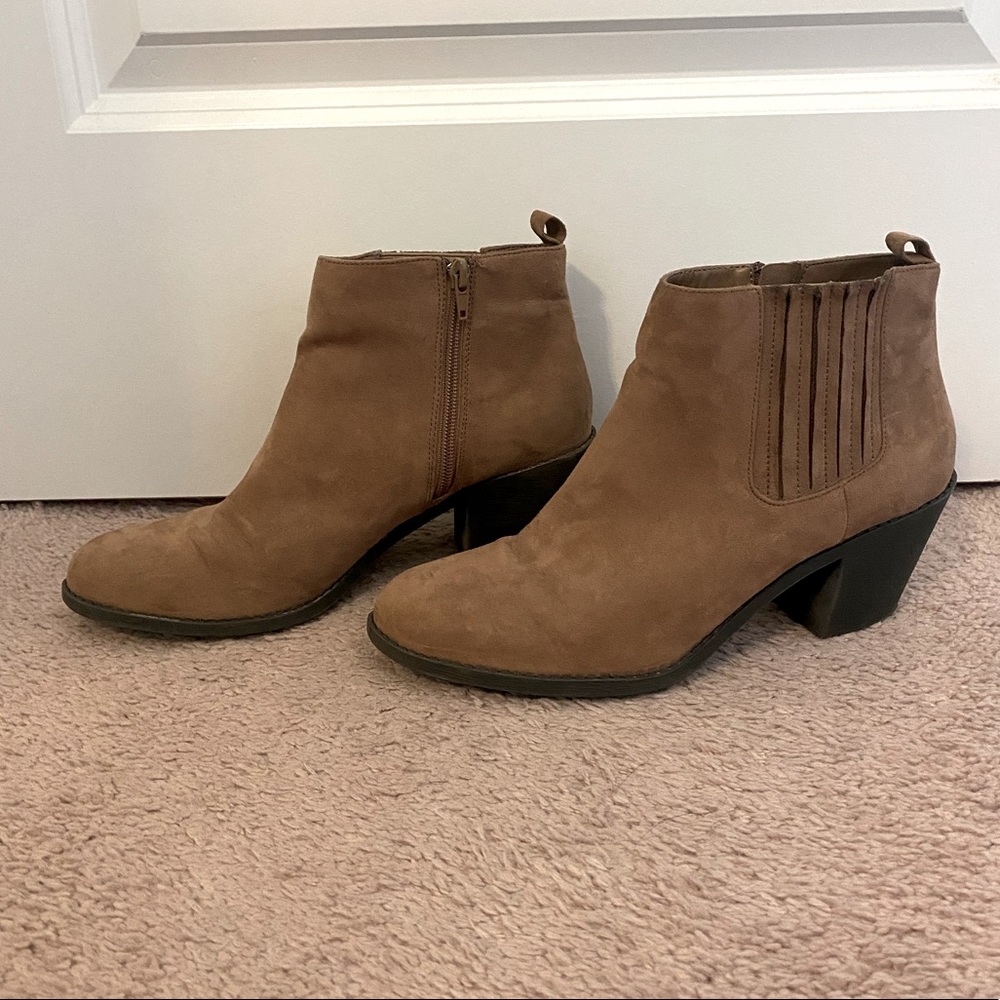Brown/tan booties size 10